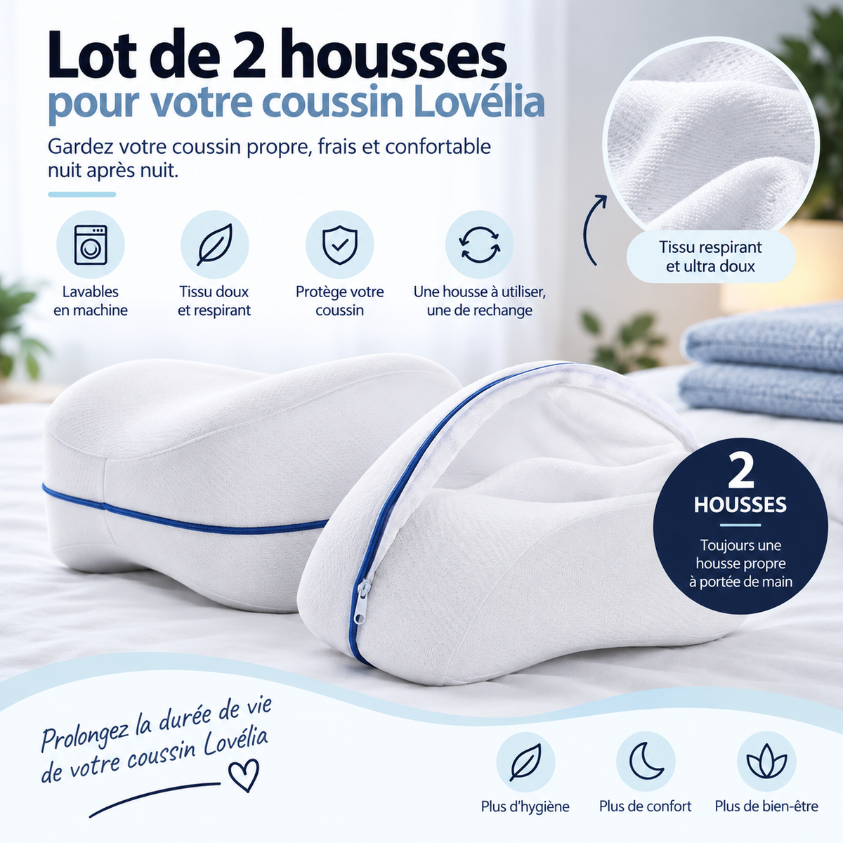 Lot de 2 housses Lovélia